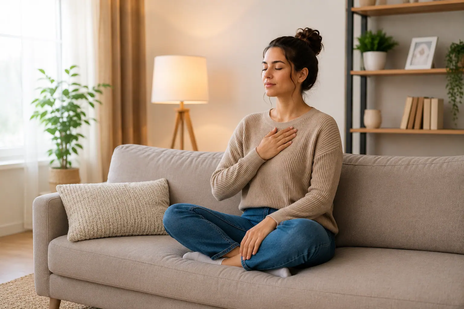 Woman experiencing signs of anxiety versus everyday stress